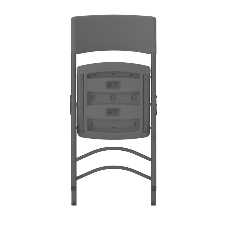 Pemberly Row Classic Commercial Resin Folding Chair in Gray 4 Pack