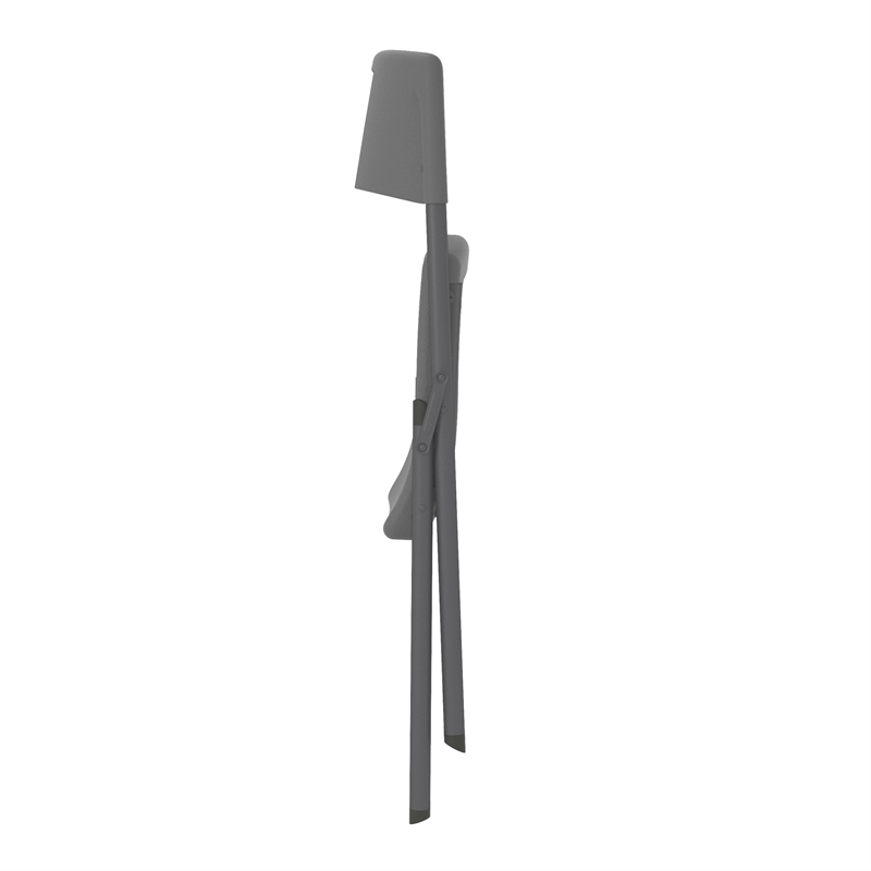 Pemberly Row Classic Commercial Resin Folding Chair in Gray 4 Pack