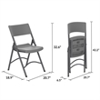Pemberly Row Classic Commercial Resin Folding Chair in Gray 4 Pack