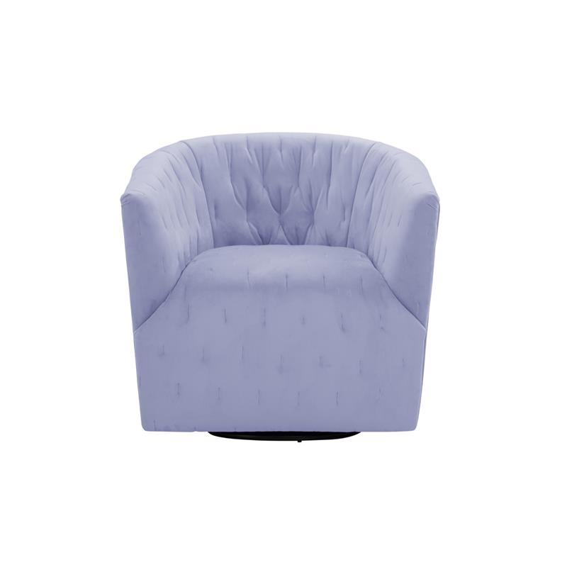 Pemberly Row Modern Accent Chair Lilac Velvet Upholstered Tufted