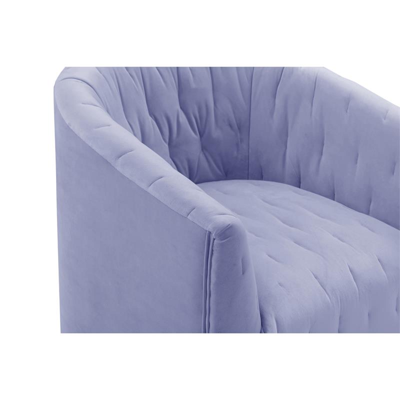 Pemberly Row Modern Accent Chair Lilac Velvet Upholstered Tufted