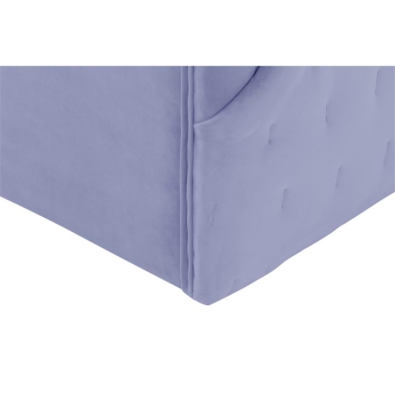 Pemberly Row Modern Accent Chair Lilac Velvet Upholstered Tufted