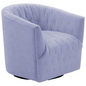 Pemberly Row Modern Accent Chair Lilac Velvet Upholstered Tufted