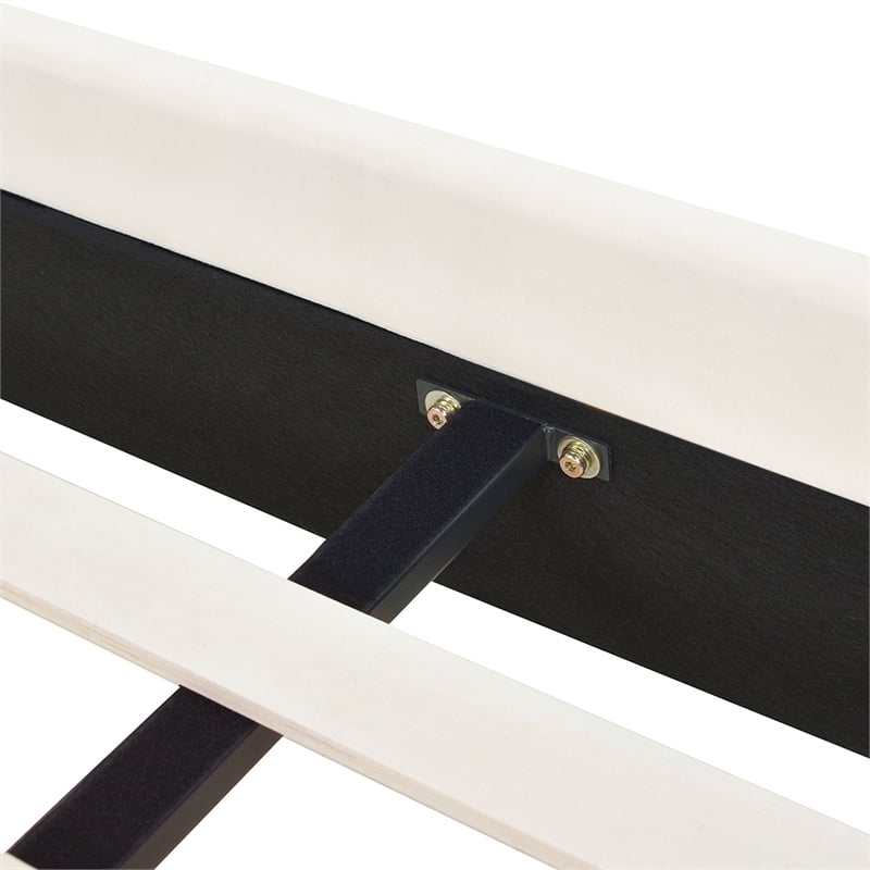 Pemberly Row Modern Upholstered Platform Bed Queen Cloud White