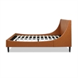 Pemberly Row Vertical Tufted Headboard Platform Bed Set Queen Caramel Tan Brown