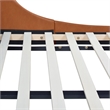 Pemberly Row Vertical Tufted Headboard Platform Bed Set Queen Caramel Tan Brown