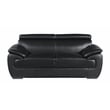 Pemberly Row Modern Leather Upholstered Recliner Loveseat in Black