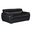 Pemberly Row Modern Leather Upholstered Recliner Loveseat in Black