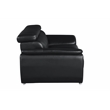 Pemberly Row Modern Leather Upholstered Recliner Loveseat in Black