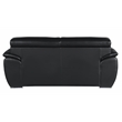 Pemberly Row Modern Leather Upholstered Recliner Loveseat in Black