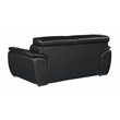Pemberly Row Modern Leather Upholstered Recliner Loveseat in Black