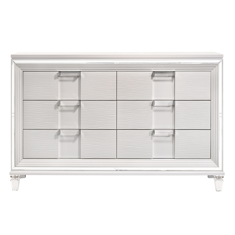 Pemberly Row Modern / Contemporary 6-Drawer Dresser in White