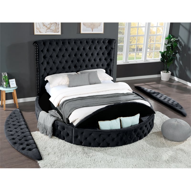 Pemberly Row Queen 4 Pc Bedroom Set Made With Wood In Black Color