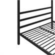 Pemberly Row Modern Metal Canopy Poster Bed in Queen in Black