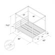 Pemberly Row Modern Metal Canopy Poster Bed in Queen in Black