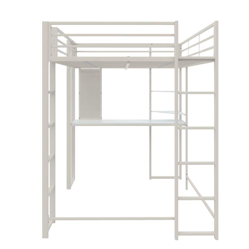 Pemberly Row Modern / Contemporary Full Size Metal Loft Bed in White