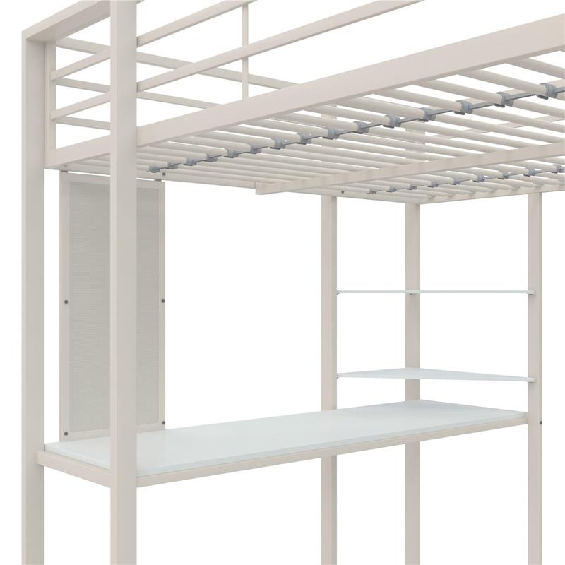 Pemberly Row Modern / Contemporary Full Size Metal Loft Bed in White
