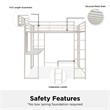 Pemberly Row Modern / Contemporary Full Size Metal Loft Bed in White