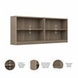 Pemberly Row Small 2 Bookshelf Bookcase in Ash Gray (Set of 2) - Engineered Wood