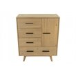 Pemberly Row Contemporary Veneer Wood and Metal Chest in Walnut Natural