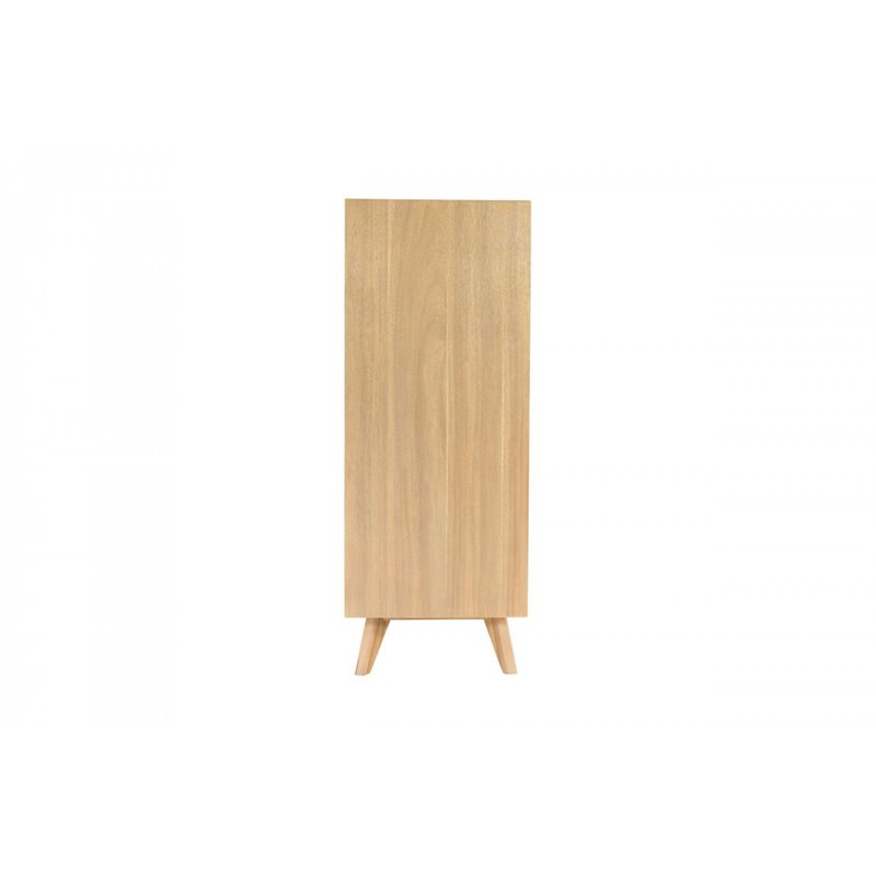Pemberly Row Contemporary Veneer Wood and Metal Chest in Walnut Natural