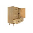Pemberly Row Contemporary Veneer Wood and Metal Chest in Walnut Natural
