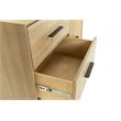 Pemberly Row Contemporary Veneer Wood and Metal Chest in Walnut Natural