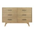Pemberly Row Contemporary Veneer Wood and Metal Bedroom Dresser in Walnut