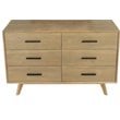 Pemberly Row Contemporary Veneer Wood and Metal Bedroom Dresser in Walnut