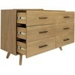Pemberly Row Contemporary Veneer Wood and Metal Bedroom Dresser in Walnut