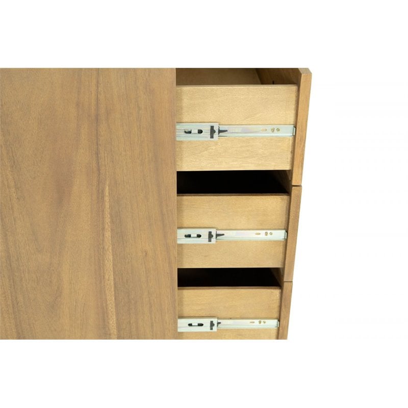 Pemberly Row Contemporary Veneer Wood and Metal Bedroom Dresser in Walnut