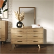 Pemberly Row Contemporary Veneer Wood and Metal Bedroom Dresser in Walnut