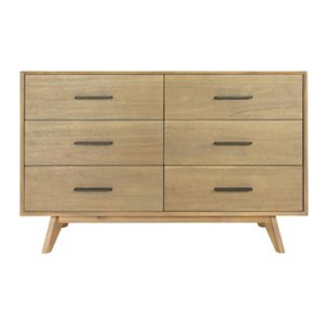 Pemberly Row Contemporary Veneer Wood and Metal Bedroom Dresser in Walnut