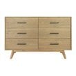 Pemberly Row Contemporary Veneer Wood and Metal Bedroom Dresser in Walnut