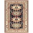 Pemberly Row Contemporary Rust Black Ivory Aqua Viscose Area Rug