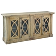 Pemberly Row Cottage Curved Glass Door Sideboard Driftwood Brown Wood