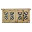 Pemberly Row Cottage Curved Glass Door Sideboard Driftwood Brown Wood