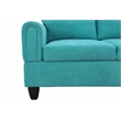 Pemberly Row Modern 3PC Sectional Sofa with Ottoman (Sea Green)