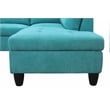 Pemberly Row Modern 3PC Sectional Sofa with Ottoman (Sea Green)