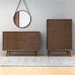 Pemberly Row Mid-Century Modern 6-Drawer Double-Dresser Solid Wood in Brown