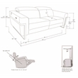 Pemberly Row Italian Leather Sofa with Power Recliner in White