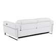 Pemberly Row Italian Leather Sofa with Power Recliner in White