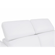 Pemberly Row Italian Leather Sofa with Power Recliner in White