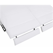 Pemberly Row Italian Leather Sofa with Power Recliner in White