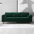 Pemberly Row Mid-Century Pillow Back Velvet Upholstered Sofa in Green