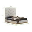 Pemberly Row Gold Detailed Queen Size Upholstery Bed made with Wood in White