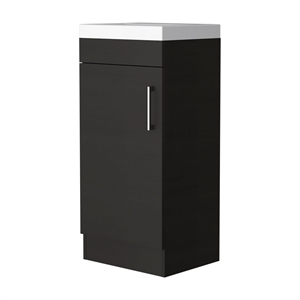 Pemberly Row Modern Bathroom Vanity Black Wengue Engineered Wood