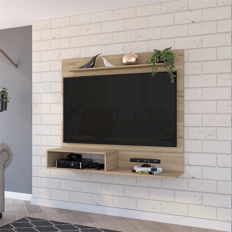 Pemberly Row Entertainment Center Light Pine (beige) Engineered Wood