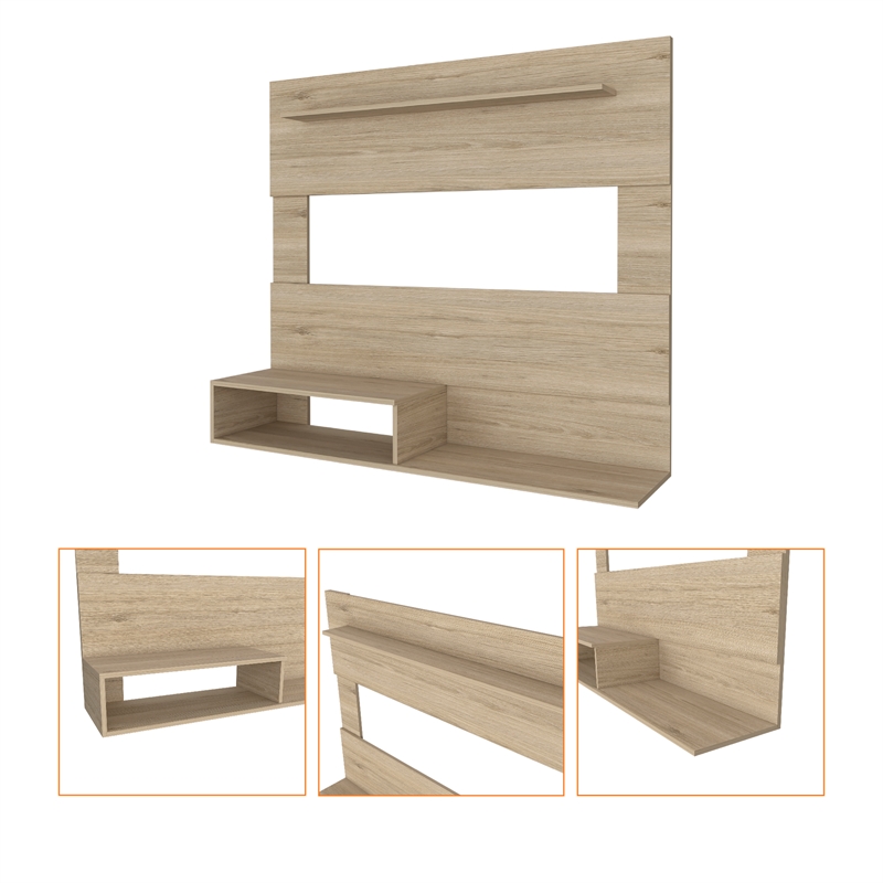 Pemberly Row Entertainment Center Light Pine (beige) Engineered Wood