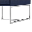 Pemberly Row Contemporary Faux Shagreen Coffee Table Navy/Chrome